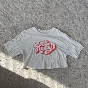 Altar'd State Cream Crop Top with Red Graphic